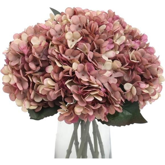Fake Flowers 6pcs Vintage Artificial SilkHydrangea FlowersBouquets FauxHydrangea - Picture 1 of 7